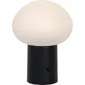 QAZQA Lampe de table noire avec LED dimmable 3 niveaux rechargeable - Louise