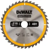 DeWalt Lame de Scie pour Bois 216x30x2,6 mm 40D