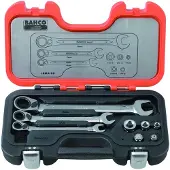 Bahco Set Of Adapters And Es Ratchet Tool Set 8 Pieces Orange