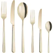 Sambonet Service de couverts Linear en acier inoxydable/PFD, couleur champagne, 36 pièces, lot S0025-S00549-52713P83