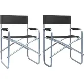 vidaXL Chaises de régie 2 pcs. acier noir