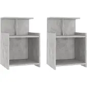vidaXL Tables de chevet 2 pcs gris béton 40x35x60 cm bois d'ingénierie