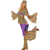 Dressforfun Costume Femme Hippie XXL - costume de déguisement costume d'halloween costume de fête costume de carnaval robe de soirée - 300946