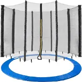 Arebos Coussin De Protection Pour Trampoline 366 Cm + Filet Pour 8 Tiges