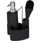 Wenko Set d'évier Mod. Empire Noir, avec brosse à vaisselle
