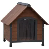 @Pet Niche pour chiens avec rabats en plastique Marron 76x76x72 cm
