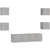 vidaXL Ensemble de 6 meubles TV en bois gris béton