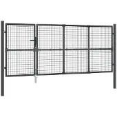 vidaXL Portal de jardin maille anthracite 350x175 cm acier galvanisé