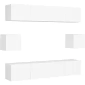 vidaXL Ensemble de meubles TV 6 pcs Blanc Bois d'ingénierie