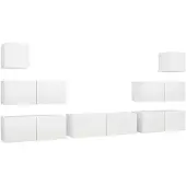 vidaXL Ensemble d'armoires TV 7 pièces blanc bois composite