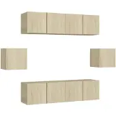 vidaXL Ensemble d'armoires TV 6 pièces en bois composite chêne Sonoma