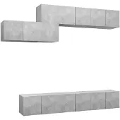 vidaXL Ensemble d'armoires TV 7 pièces gris béton Bois composite