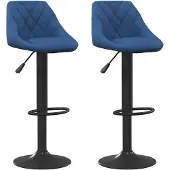 vidaXL Tabouret de bar 2 pcs. Velours bleu