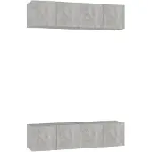 vidaXL Armoires TV 4 pcs. Gris béton 60x30x30 cm Bois composite