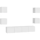 vidaXL Ensemble de 6 meubles TV blanc en bois composite