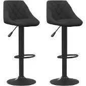 vidaXL Tabouret de bar 2 pcs. noir velours