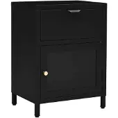 vidaXL Table de chevet Noir 40x30x54,5 cm Acier et verre