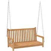 vidaXL Balançoire hollywoodienne en teck massif 114x60x64 cm
