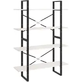 vidaXL Bibliothèque à 4 niveaux Blanc 100x30x140 cm Bois de pin massif
