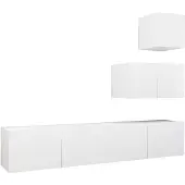 vidaXL Ensemble de 4 armoires TV blanc en bois composite
