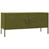 vidaXL Meuble TV Vert Olive 105x35x50 cm Acier