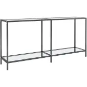 vidaXL Table console Transparent 160x35x75,5 cm Verre trempé