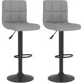 vidaXL Tabouret de bar 2 pcs tissu gris clair