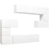 vidaXL 8 Piece TV Cabinet Set White Engineered Wood
