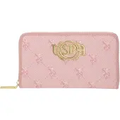 U.S. POLO ASSN. porte-monnaie Hampton Zip Wallet Rose saumon