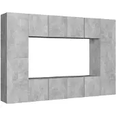 vidaXL Ensemble de 8 meubles TV en bois gris béton