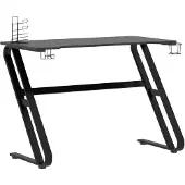 vidaXL Bureau de jeu avec piétement ZZ noir 110x60x75 cm