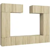 vidaXL Ensemble d'armoires TV 6 pièces en bois composite chêne Sonoma