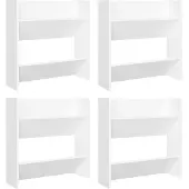 vidaXL Armoires à chaussures murales 4 pcs blanc bois d'ingénierie