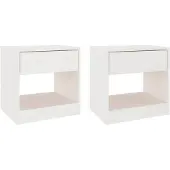 vidaXL Tables de chevet 2 pcs Blanc 40x31x40 cm Bois de pin massif