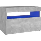 vidaXL Table de chevet avec lumières LED gris béton 60x35x40 cm