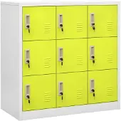 vidaXL Armoires à casiers 2 pcs Gris clair et vert 90x45x92,5 cm Acier