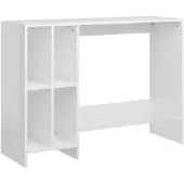 vidaXL Table d'ordinateur blanc brillant 102,5x35x75 cm Bois composite