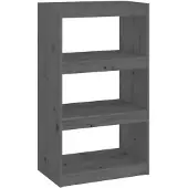 vidaXL Bibliothèque/Séparateur de pièce Gris 60x30x103,5 cm Pin massif
