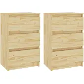 vidaXL Tables de chevet 2 pcs 40x29,5x64 cm bois de pin solide