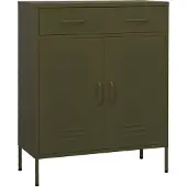 vidaXL Armoire de rangement Vert olive 80x35x101,5 cm Acier