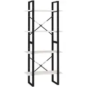 vidaXL Bibliothèque à 4 niveaux Blanc 60x30x140 cm Bois de pin massif