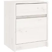 vidaXL Table de chevet Blanc 40x31x50 cm Bois de pin massif