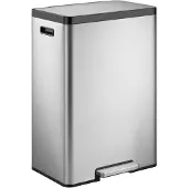 EKO - EcoCasa 2 Poubelle à pédale 30 litres - Plastique inoxydable - Acier inoxydable mat