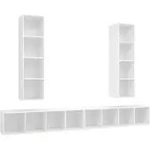 vidaXL Armoires murales TV 4 pcs. Blanc Bois composite