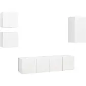 vidaXL Ensemble de 5 meubles TV blanc en bois composite