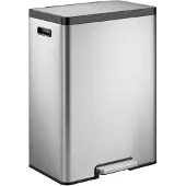 EKO - EcoCasa 2 Poubelle à pédale 45 litres - Acier inoxydable Plastique - Acier inoxydable mat