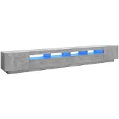 vidaXL Armoire TV avec lampes LED gris béton 300x35x40 cm