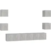 vidaXL Ensemble d'armoires TV 7 pièces gris béton Bois composite