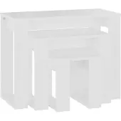 vidaXL Tables gigognes 3 pièces Bois d'ingénierie blanc