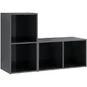 vidaXL Armoires TV 2 pcs. Gris brillant 72x35x36,5 cm Bois composite